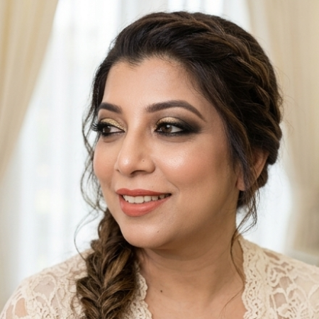Portrait of Fauzia Shaikh, bridal makeup artist